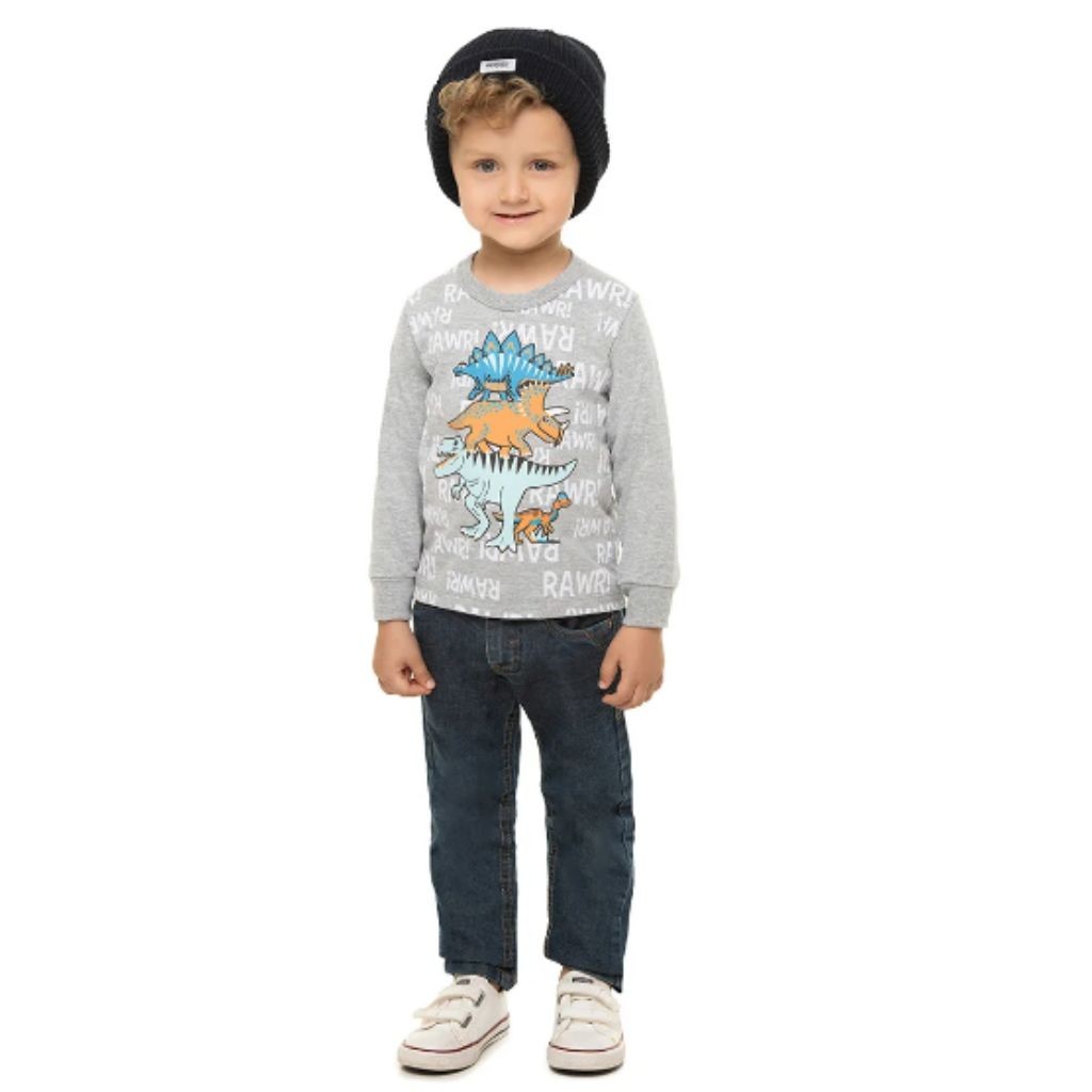 Camiseta Dinossauro Com Puff Infantil Menino Ribana Moda Infantil Alta Qualidade Conforto E Estilo