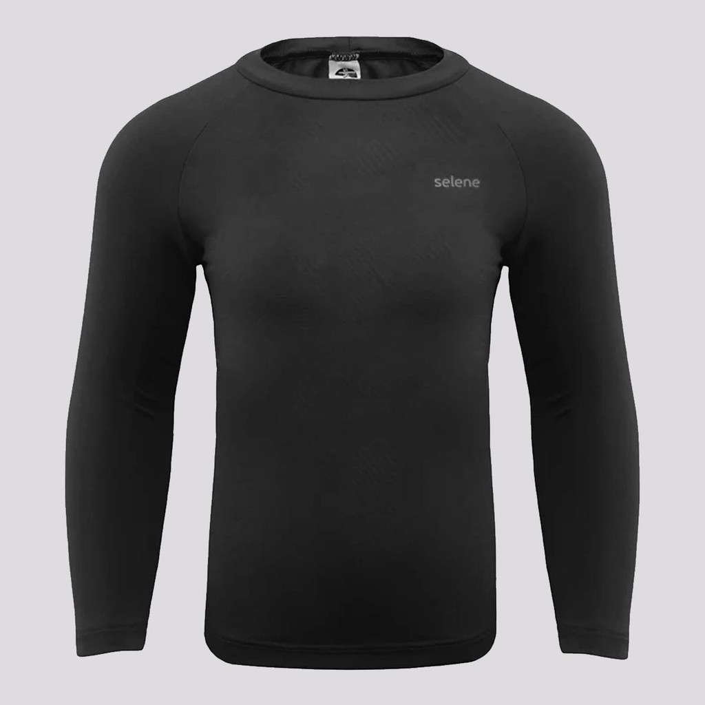 Camiseta Selene Manga Longa Proteção UV50+ Infantil Preta - Sports & Outdoors