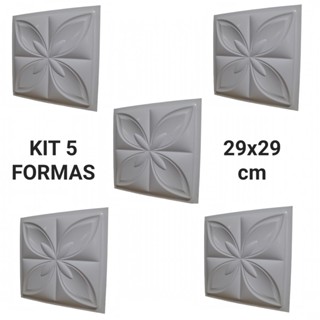 Kit 5 Formas Gesso Molde Pra Gesso Placa 3D Gesso Flor Norte em Oferta na Shopee