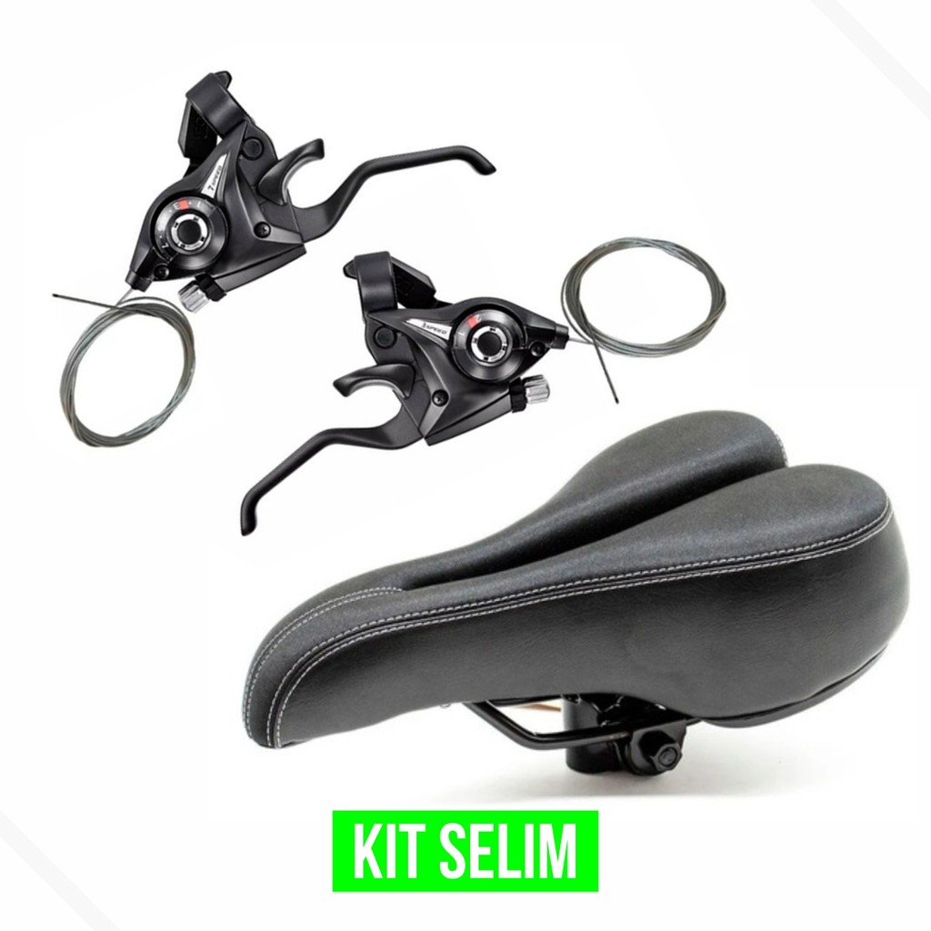Kit Banco Selim MTB Vazado GTS +  Passador Alavanca Rapid Fire 21V 3x7v GTS
