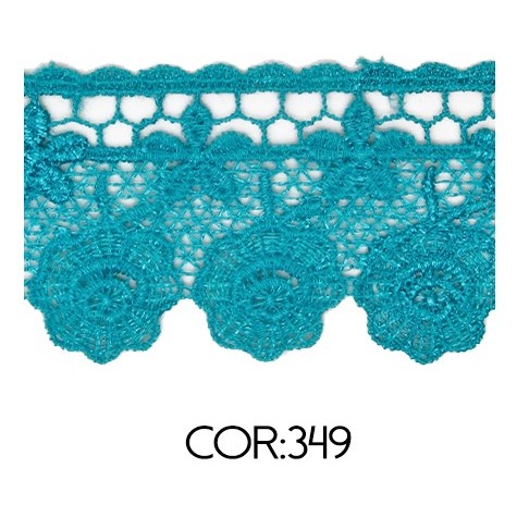 Renda Guipir CHL-656 4.5 Cm -  Rolo C/13.7 Metros Cor:Turquesa-Escuro