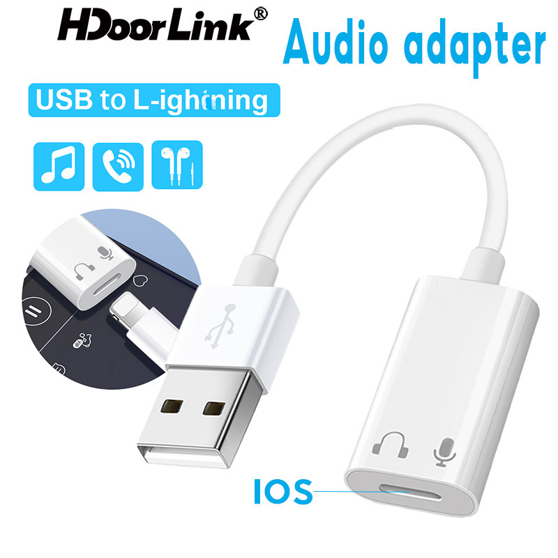 Cabo adaptador de áudio HdoorLink USB A para iOS para fones de ouvido, conversor de áudio para telefone