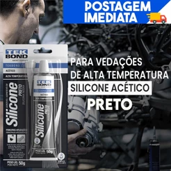 Silicone Acético Blister 50g Preto - Tekbond
