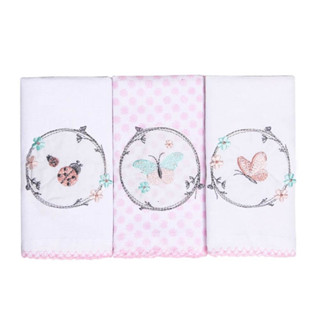 Kit Pano De Boca Papi Bordados Karinho Borboleta - 03 Peças em Oferta na Shopee