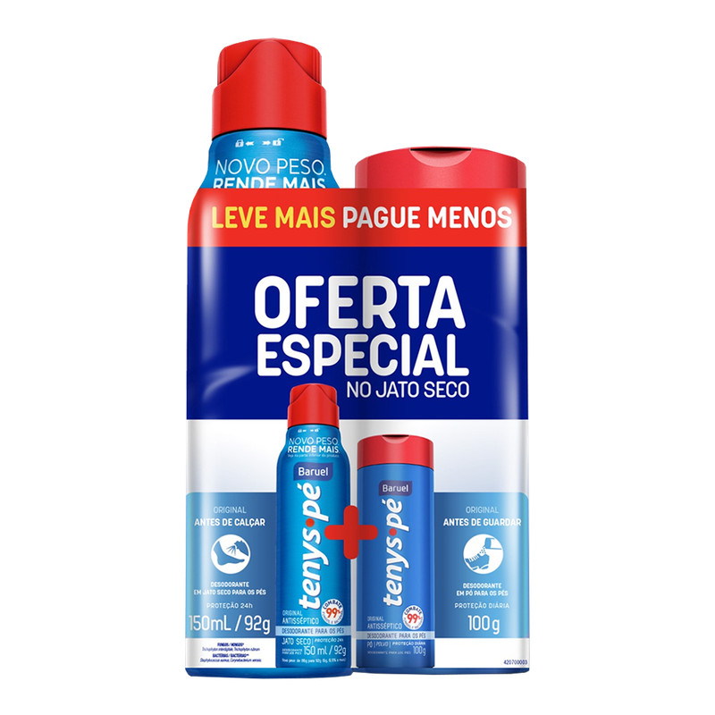 Kit Tenys Pé Original Pó 100g + Jato Seco 150ml - Baruel