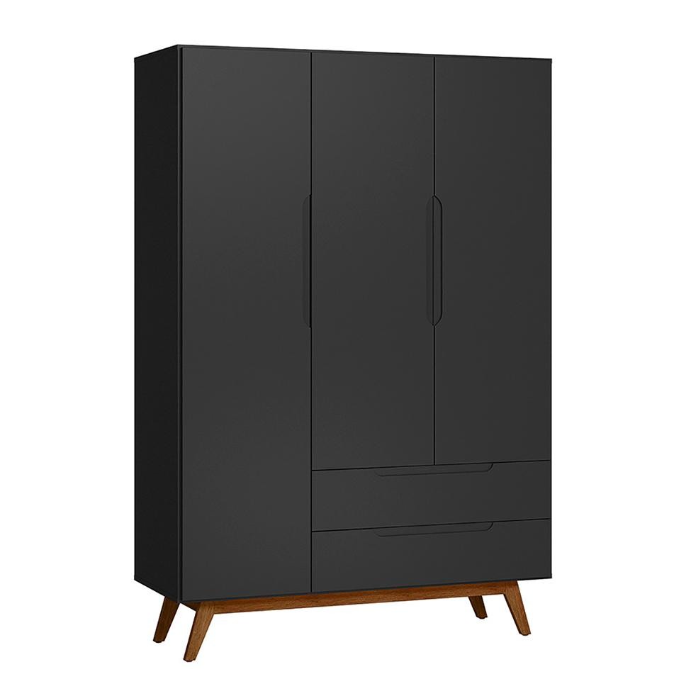 Guarda-Roupa Solteiro Alpi 3 PT 2 GV Preto em Oferta na Shopee