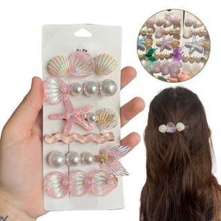 Kit 6 Presilhas Clip Para Cabelo Luxo Formato Conchas Mar Penteado Feminino em Oferta na Shopee
