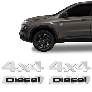 Kit Emblemas Fiat Toro 4x4 Diesel Adesivo Cromado Resinado em Oferta na Shopee