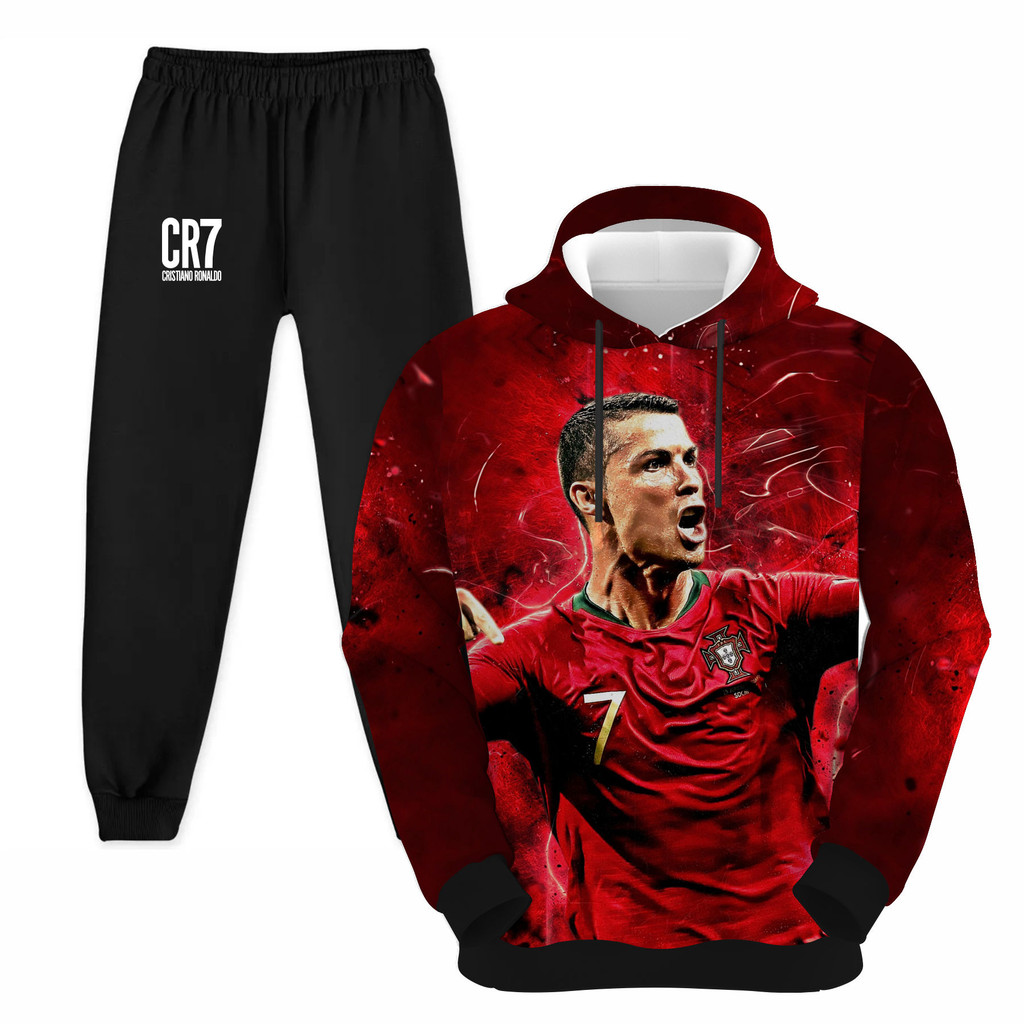 Conjunto Moletom Masculino Cristiano Ronaldo Cr7 Blusa De Frio Futebol