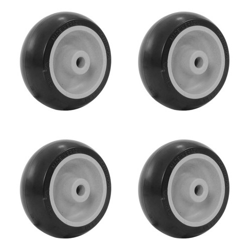 Kit 4 Rodas De Borracha 3 Polegadas Schioppa R312BP SM Rodinha Para Carrinho Mesa Móveis 60kg Cada Silenciosa Não Risca
