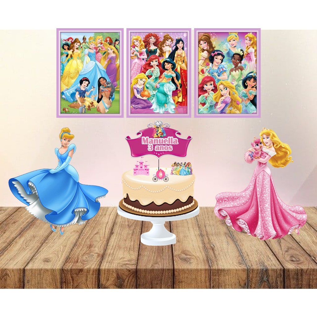 KIT FESTA SÓ UM BOLINHO TEMA PRINCESAS - ANIVERSÁRIO, MESVERSÁRIO, DECORAÇÃO, KIT ANIVERSÁRIO, KIT DECORAÇÃO
