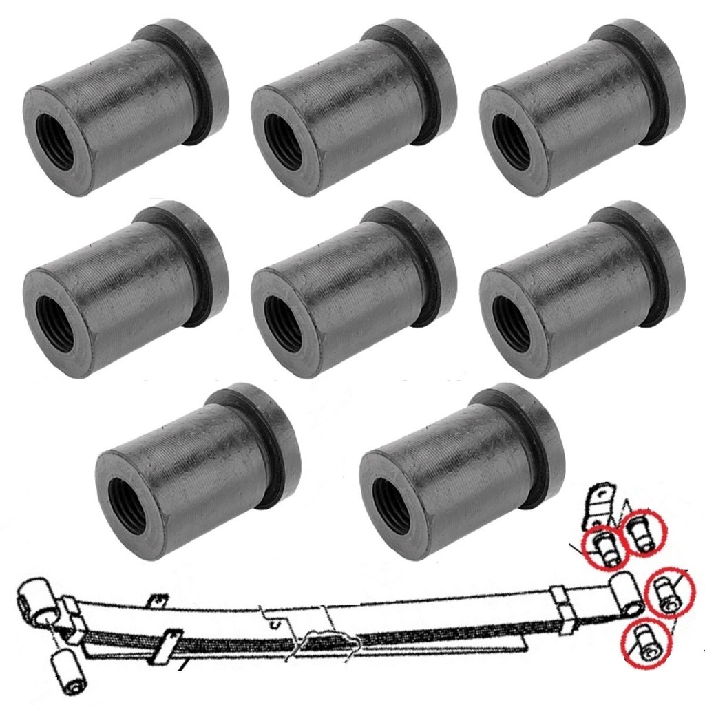 KIT 8 BUCHA BORRACHA DA ALGEMA JUMELO FEIXE MOLA L200 G1 G2 QUADRADA SPORT OUTDOOR 1992 A 2012