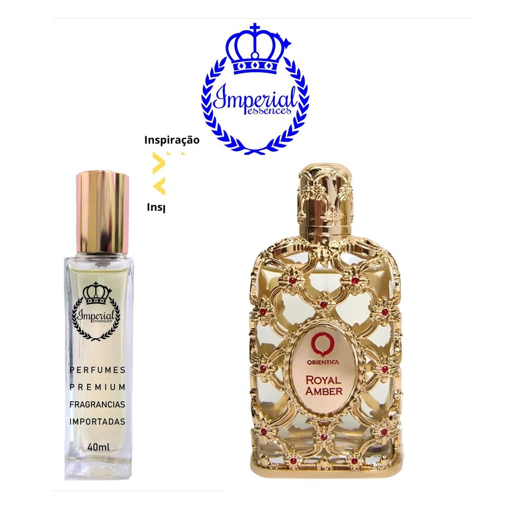 Perfume roial ambar imperial essences importado e nacionais 40ml 5ml