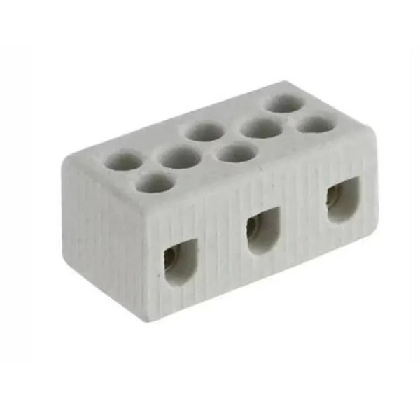 CONECTOR DE PORCELANA TRIPOLAR PARA FIO 10mm² FOXLUX