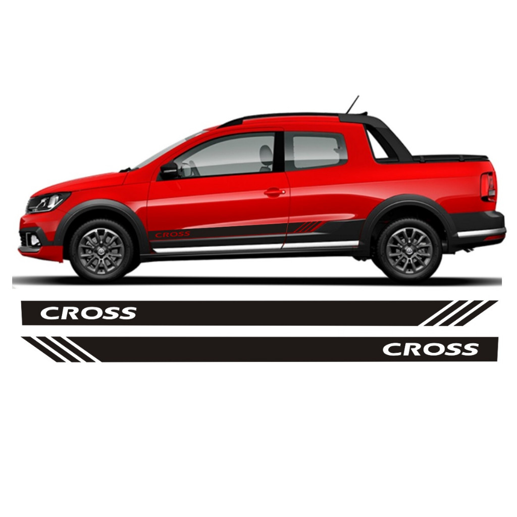 Adesivo Para VW Saveiro Cross Faixa SC3 Lateral Nova Tuning Esportivo Srt Wolf 1