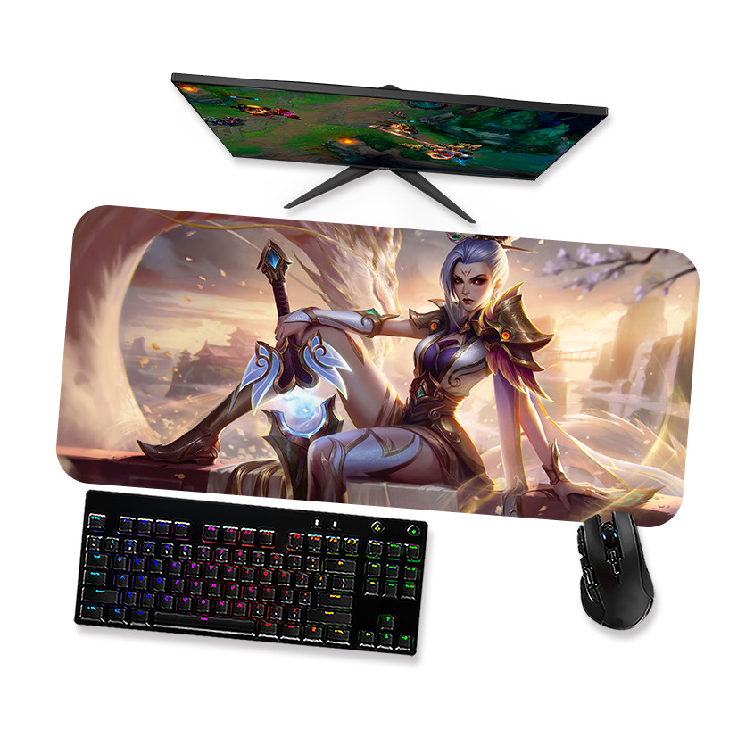 Mouse Pad Gamer Grande  LoL RIVEN PRESTIGIO 1  90x40 80x40 60x40 70x30 45x40