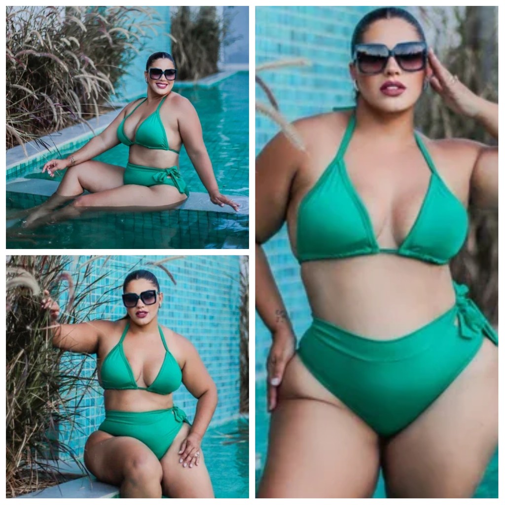 Biquíni Plus Size com Amarração GG 46/50 Suplex Praia Verão