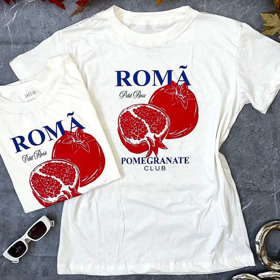 [Camiseta Premium em Algodão Puro]SISI Tshirt Baby Look Frutas Estampada 100% Algodão camisa desenho animado em Oferta na Shopee