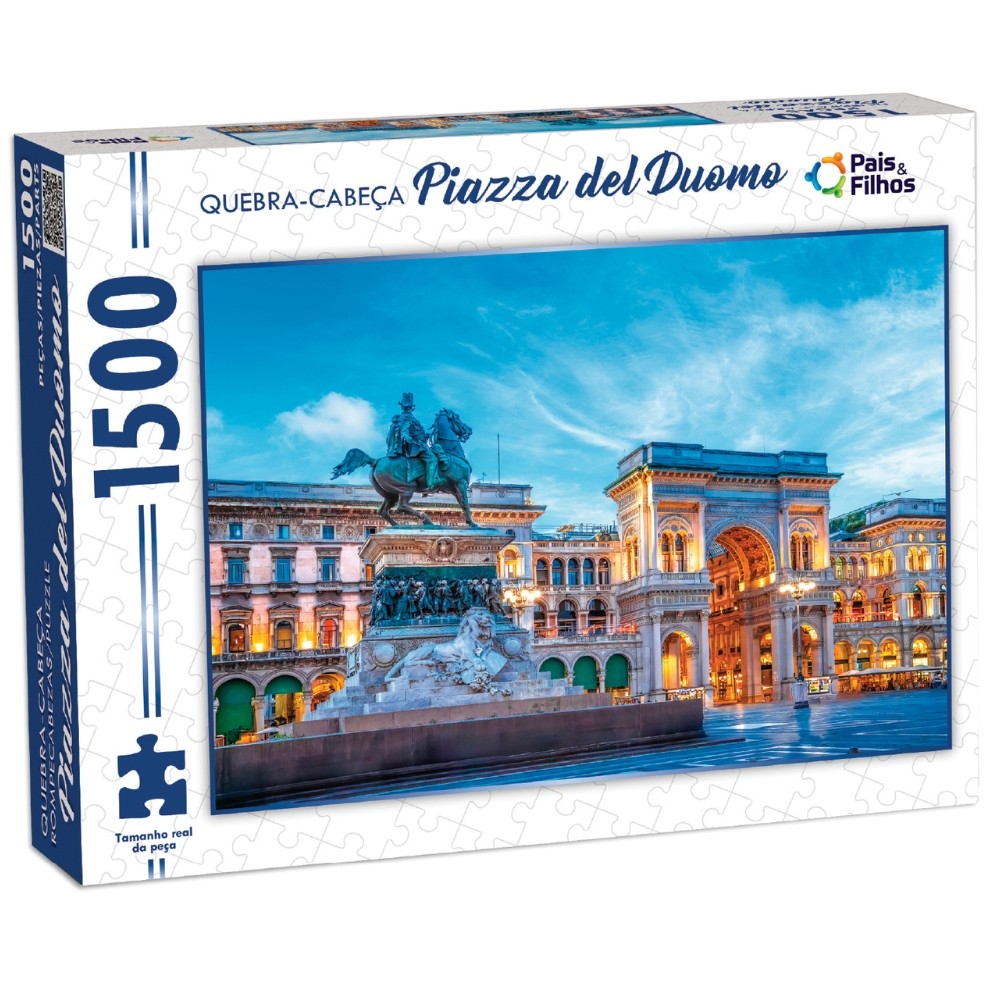 QUEBRA CABEÇA PIAZZA DEL DUOMO 1500 PEÇAS PAIS E FILHOS PUZZLE PONTO TURÍSTICO ITÁLIA MILÃO FLORENÇA - Mom & Baby