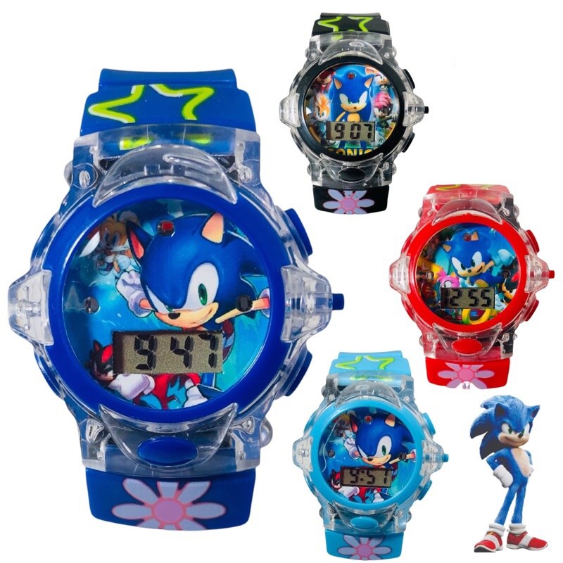 Relógio Digital Brinquedo Infantil Sonic Luz e Som Dia das Crianças Menino Menina Esportivo LED