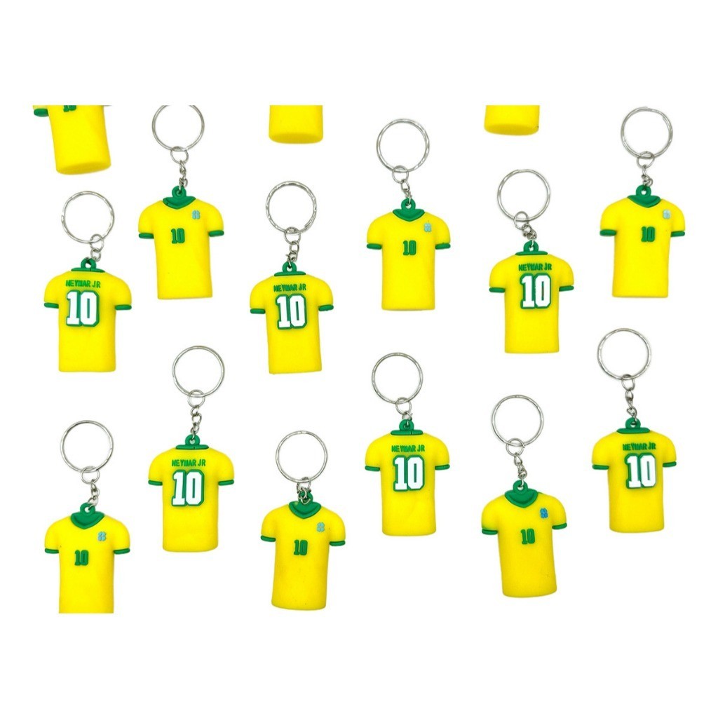 Chaveiro Camisa Nerymar 10un Futbol Camiseta Brasil Copa Top Brasileirp