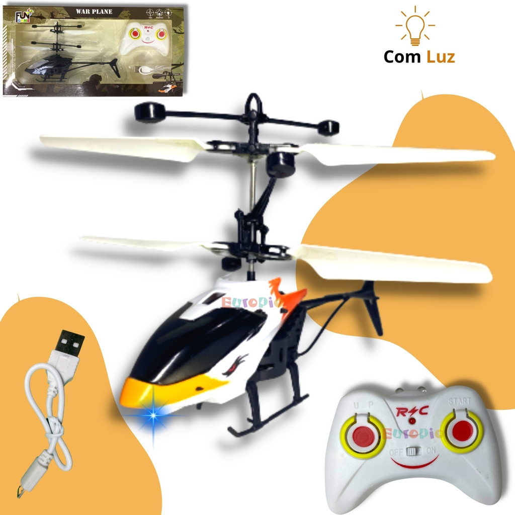 Helicóptero De Controle Remoto Recarregável Infantil Brinquedo