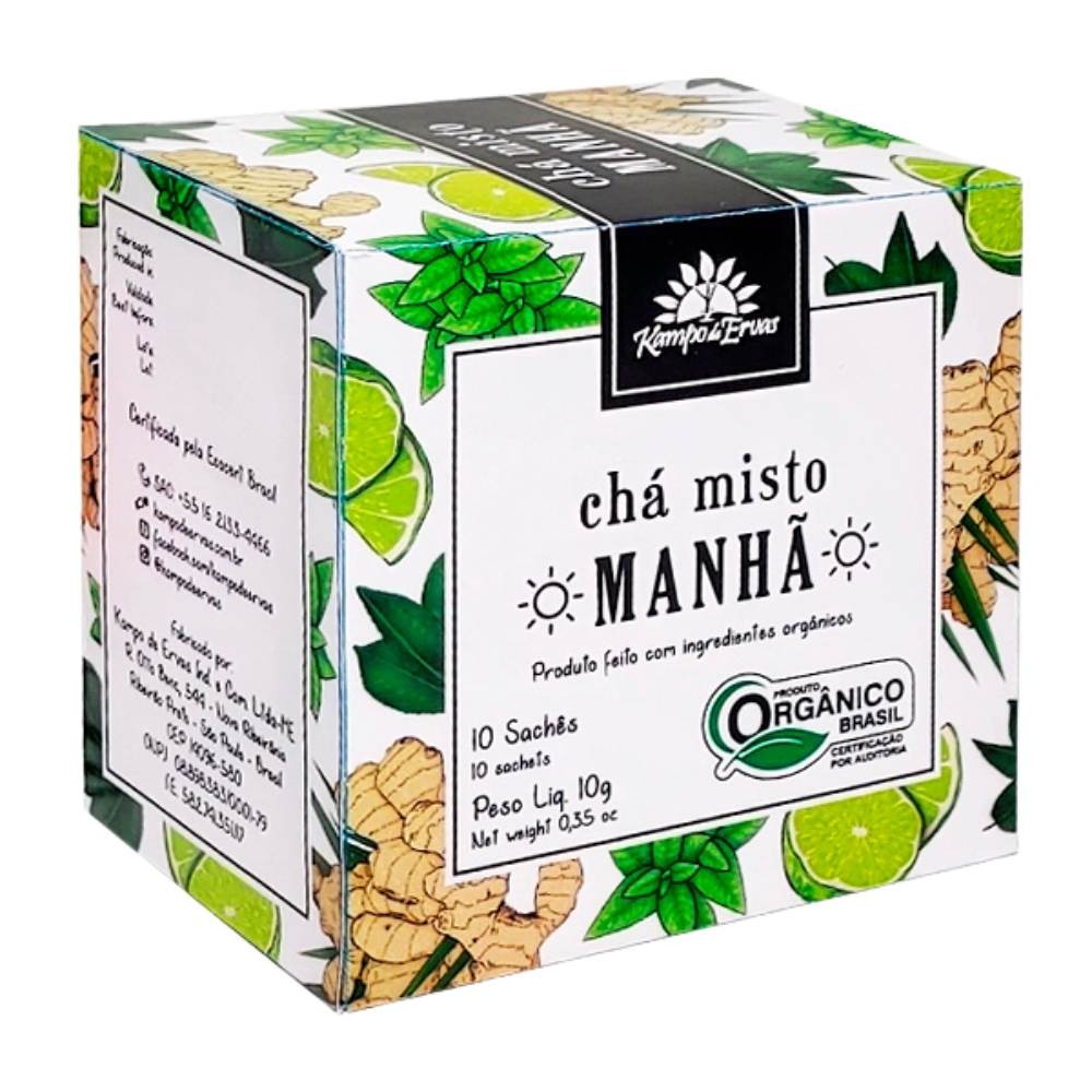 Chá Harmonia Manhã Energia Verde Menta Gengibre Limão sachê