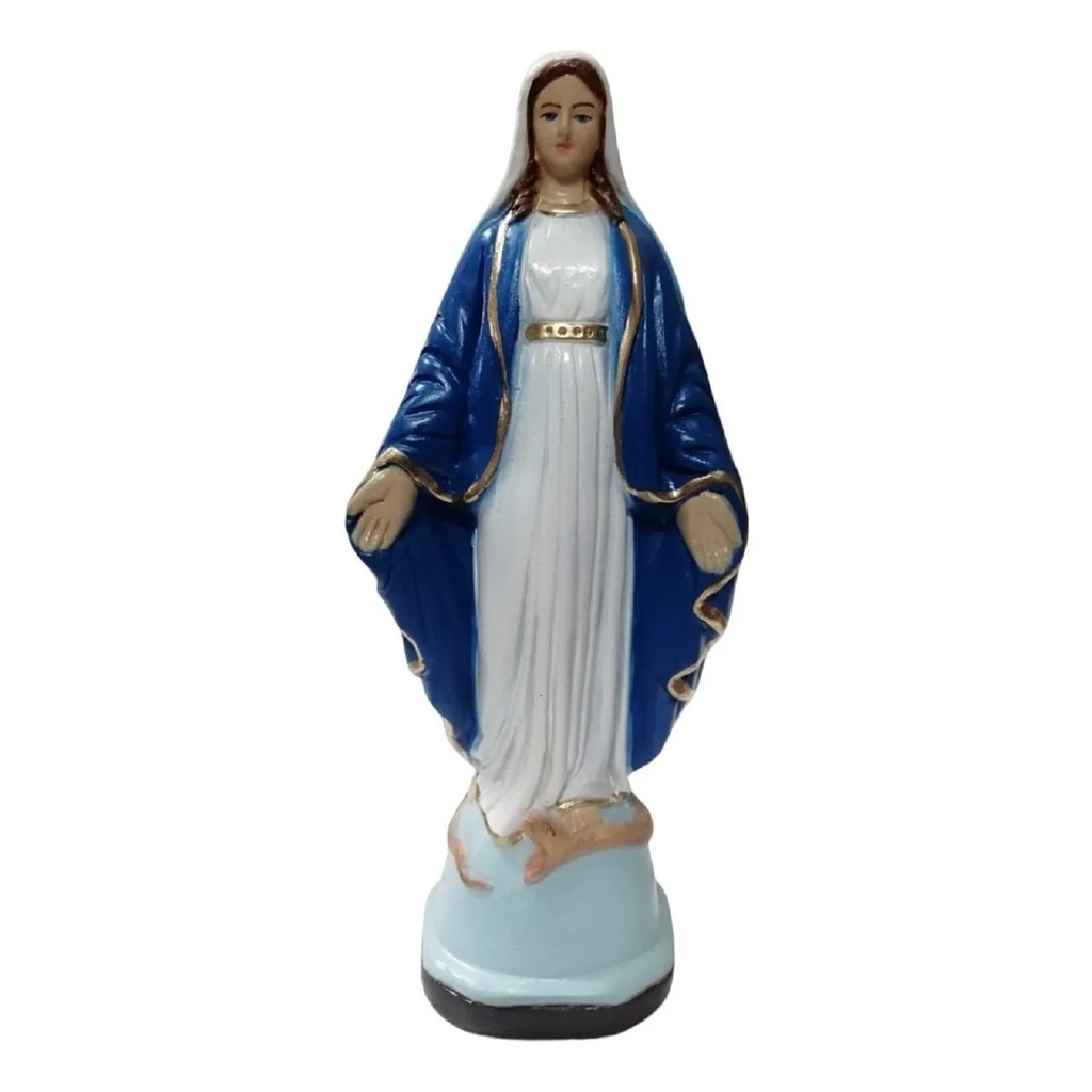 Imagem Sacra Religiosa em Gesso de Nossa Senhora das Graças Imaculada Conceição p/ Altar e Decoração