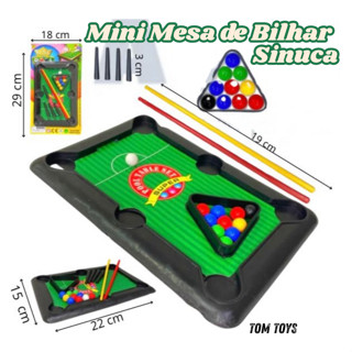 Mini Mesa De Sinuca Bilhar Snooker Brinquedo Infantil 2 Tacos e 10 Bolas e 1 triângulo em Oferta na Shopee