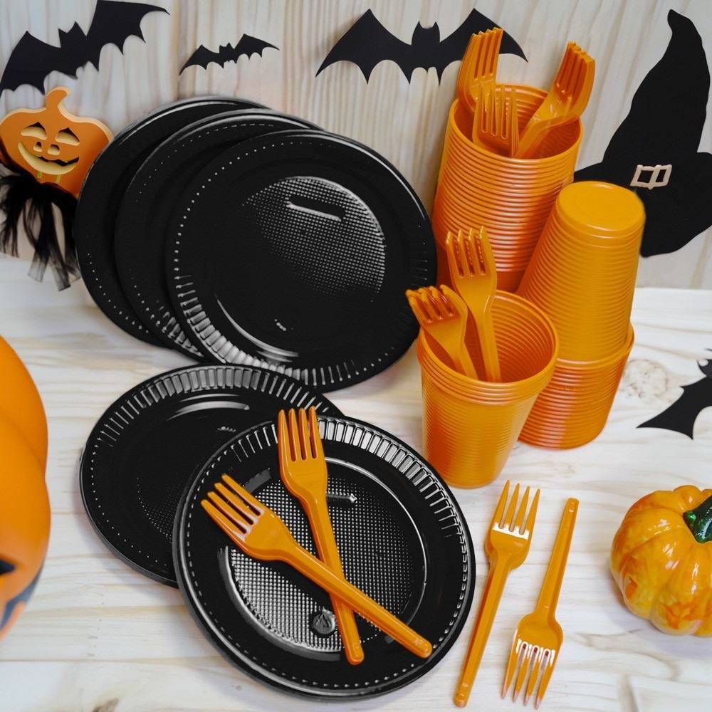 Kit Descartáveis Halloween 50 Pessoas Bellocopo Cores exclusivas e Padronizadas em Oferta na Shopee