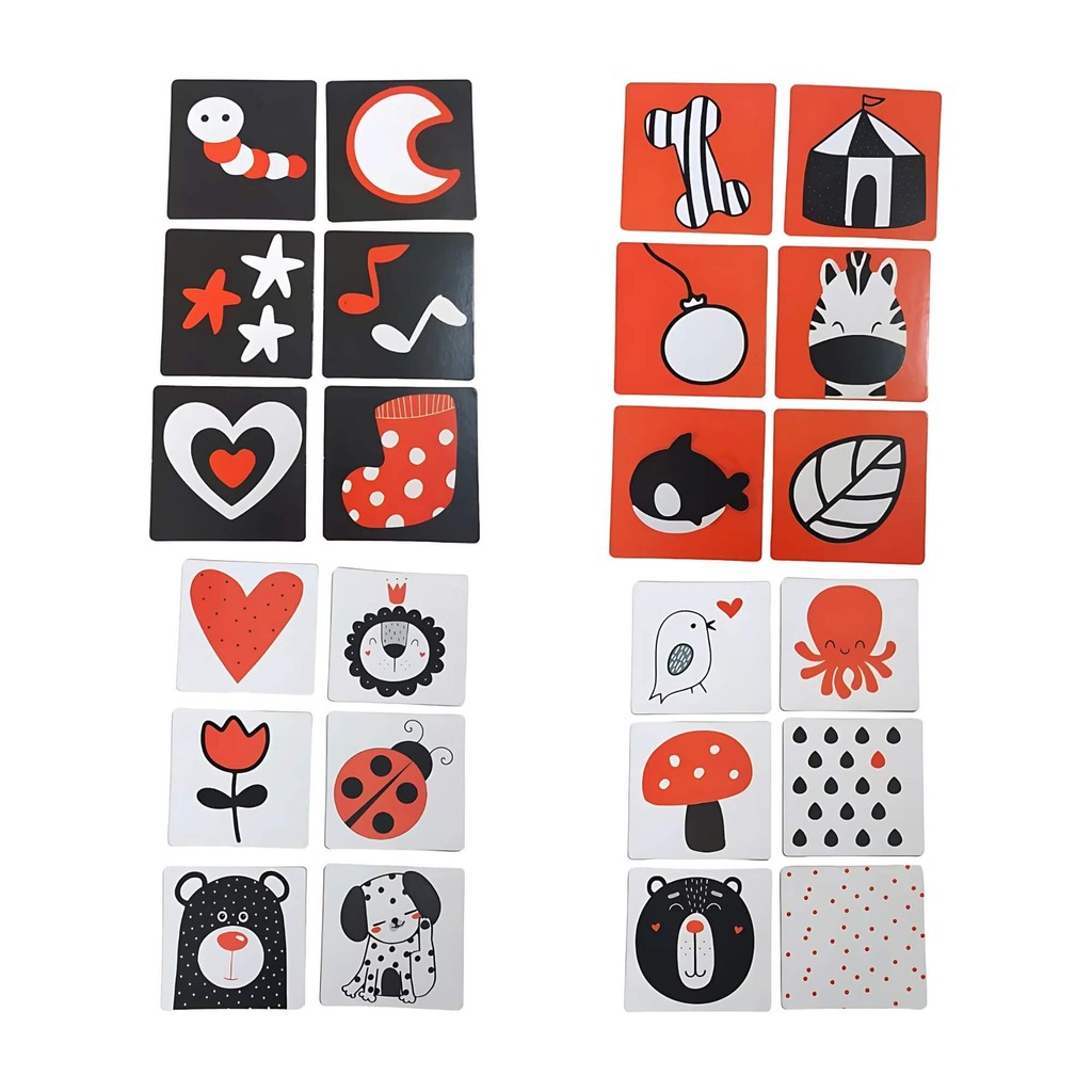 Detalhes do Cartões de Estímulos de Alto Contraste Montessori Baby Cards To Go 3 - 6 Meses Cooper Fun - 00160