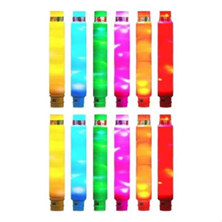 Kit 12 Poptube Com Led Tubo Fidget Tube Toys Folding Pop It Cor Colorido em Oferta na Shopee