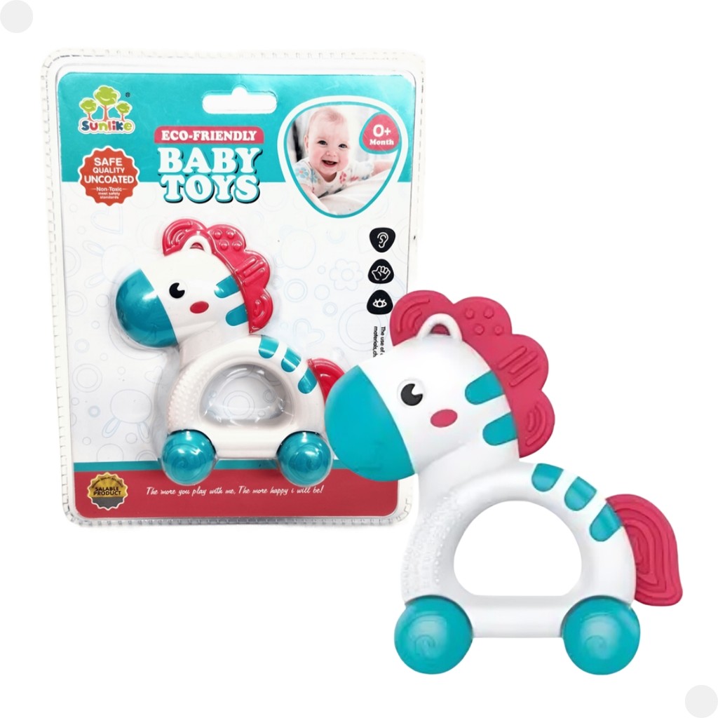 Chocalho Animal Zebra Mordedor Carrinho Livre BPA - Castela - Mom & Baby