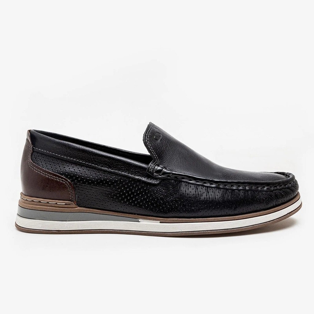 Mocassim Denim Flow Preto/Marrom 252101-001