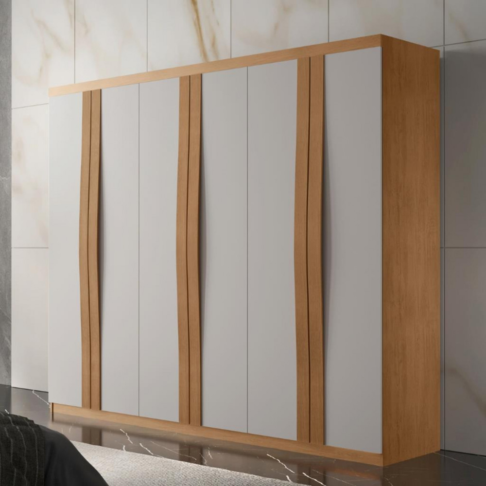 Guarda Roupa Casal 6 Portas 100 MDF Grécia Rufato
