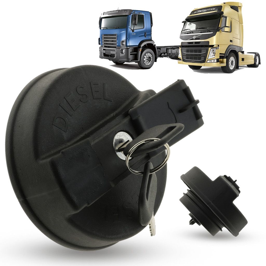 Tampa do Tanque de Combustível Com Chave Caminhão Constellation Ford Cargo F4000 Scania T R P Série 4 Volvo FH VM Rosca
