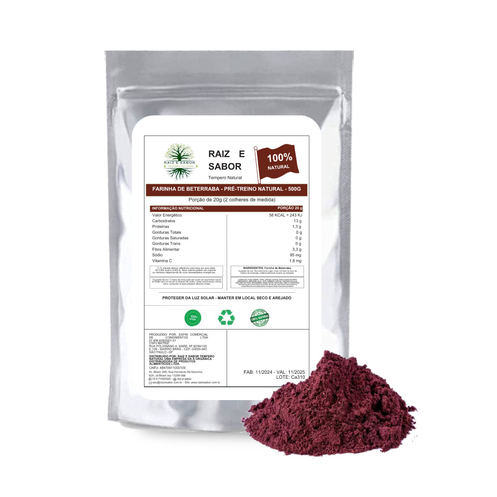 Farinha de Beterraba 500g: Cor e Nutrição para Suas Receitas