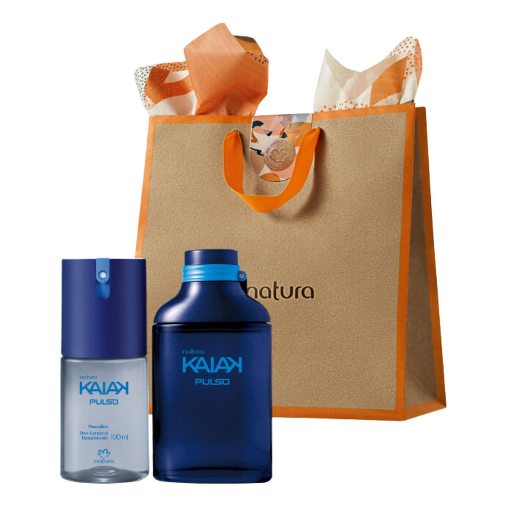 Presente Perfume Natura Kaiak Pulso Colônia 100ml + Deo Corporal 100ml
