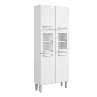 Armário Paneleiro Duplo Bertolini Evidence com Vidro Em Aço 6 Portas Cor Branco em Oferta na Shopee