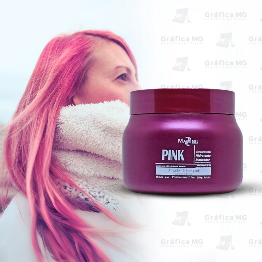 Máscara Matizadora PINK Mairibel 250g - Hidratação e Matização Para Cabelos Rosa PINK
