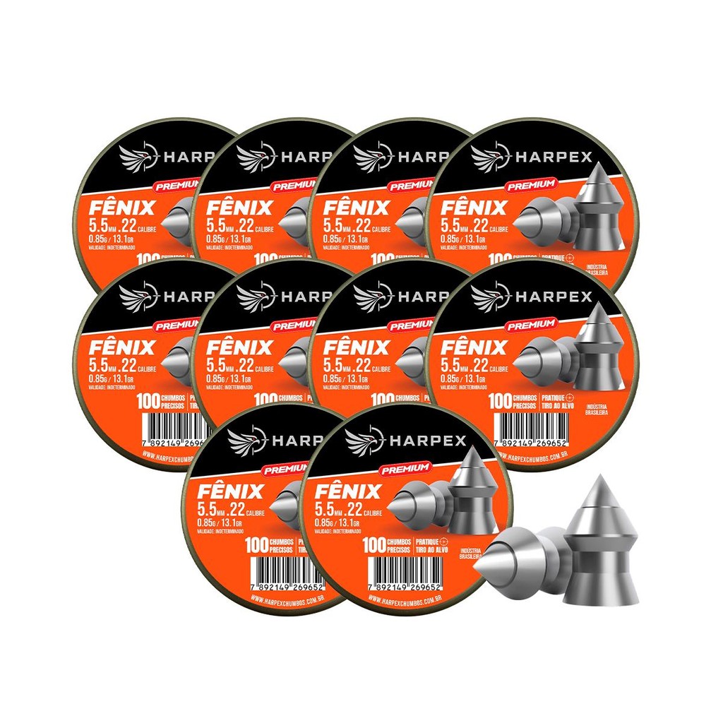 Kit 10 Chumbinhos Fênix Premium 5.5mm 100 un/cd - Harpex