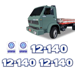 Kit Adesivos 12-140 Emblemas Caminhão Mwm Volkswagen