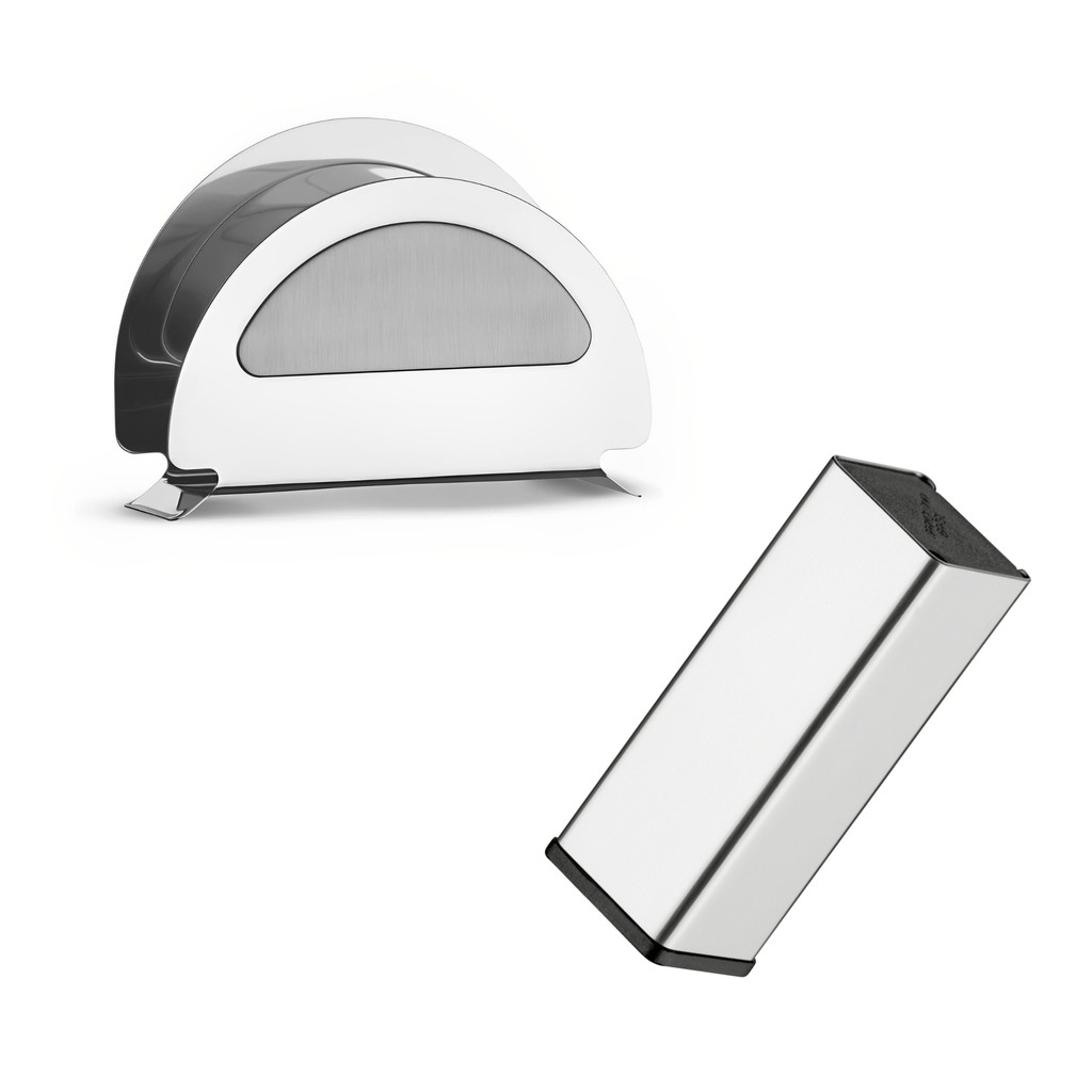 Porta Guardanapos em Inox com Paliteiro Utility em Aço Inox Tramontina em Oferta na Shopee