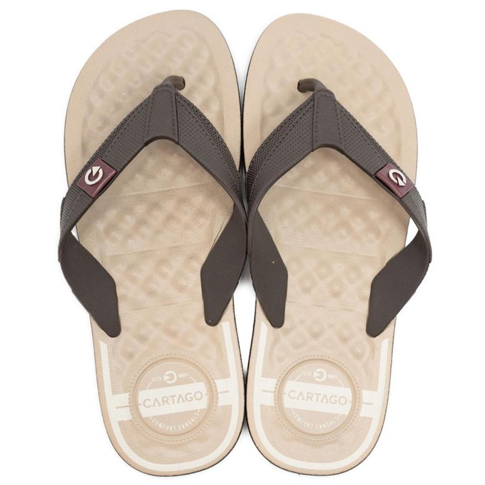 Chinelo Cartago Arizona Masculino - Bege e Marrom Escuro em Oferta na Shopee