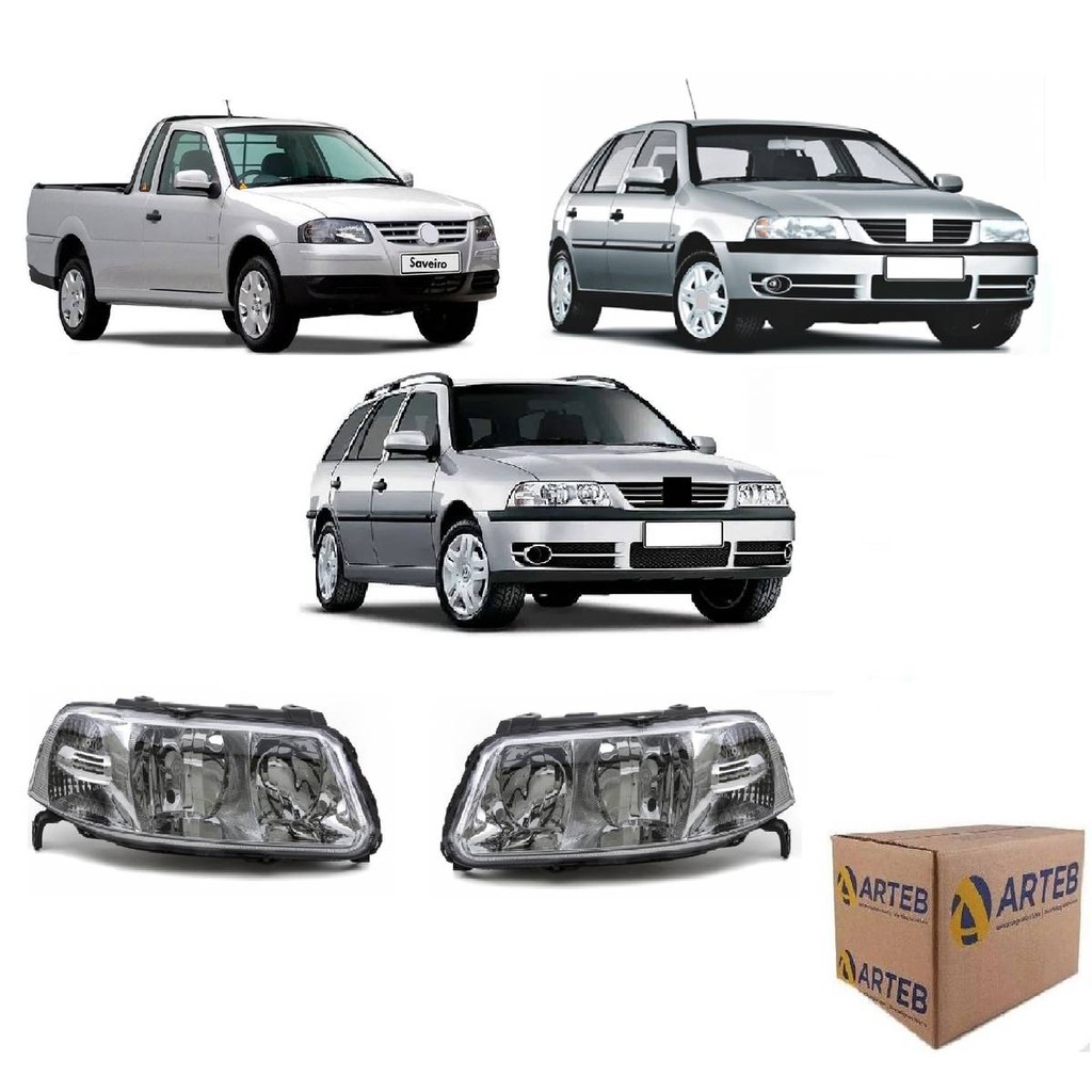 Par Farol Gol G3 1999 2005 Duplo Cromado Original Arteb em Oferta na Shopee