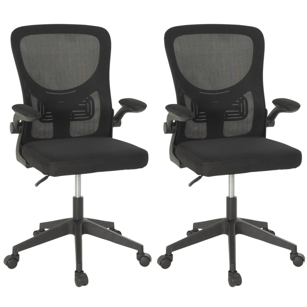 Kit 2 Cadeiras de Escritório Giratória Mônaco Tela Mesh com Regulagem de Altura