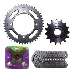 Kit Relação Transmissão Biz 110 2016 à 2021 Biz 125 2005 à 2023 Com Retentor Original KMC