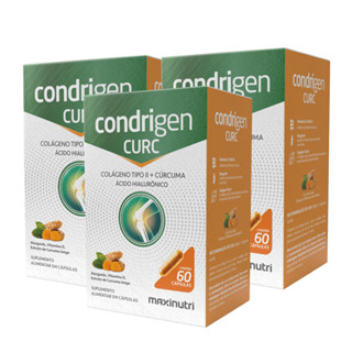 Kit 3 Condrigen Curc Colágeno Tipo 2 + Cúrcuma 60 Cápsulas Maxinutri em Oferta na Shopee