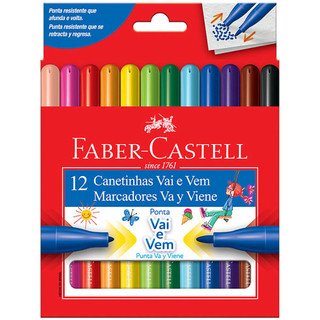 Caneta hidrográfica Vai e Vem com 12 cores 150112VVZF Faber-Castell em Oferta na Shopee