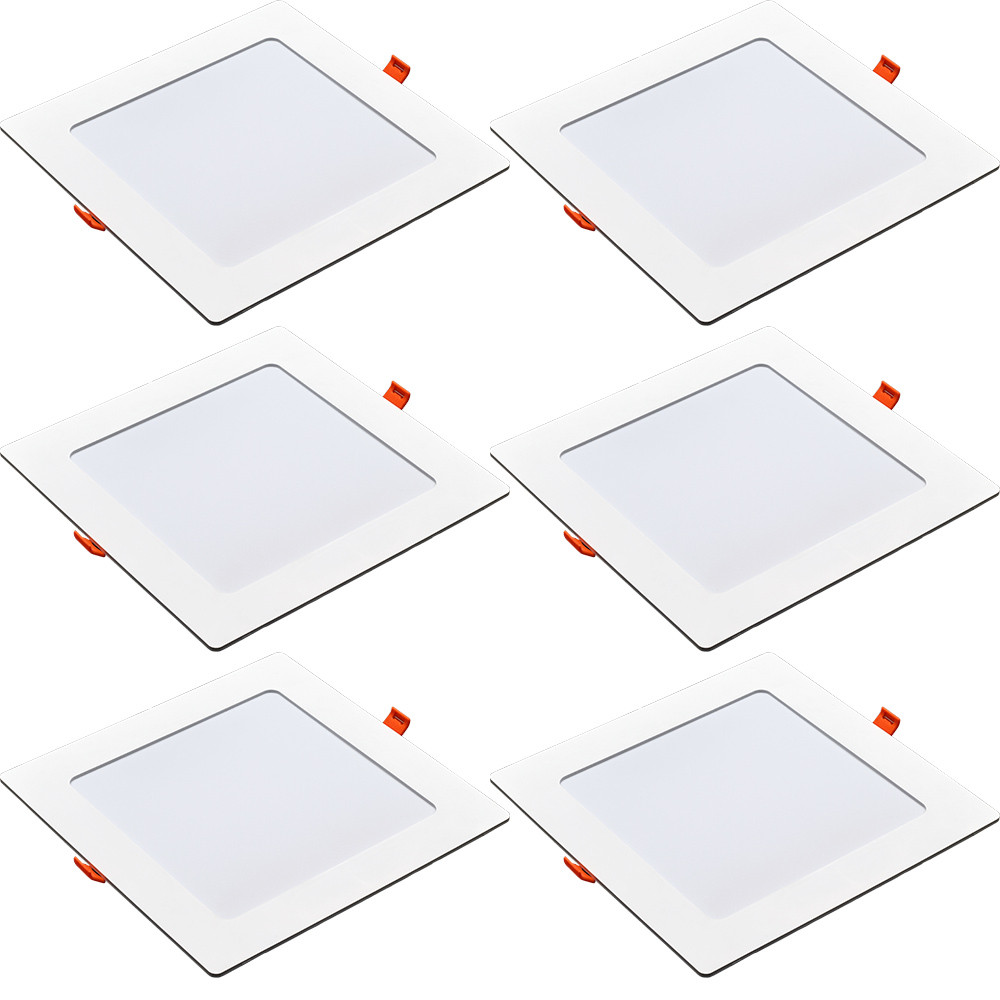 6 Painel Led 18w Quadrado Embutir 6500K Comércio Casa Avant em Oferta na Shopee